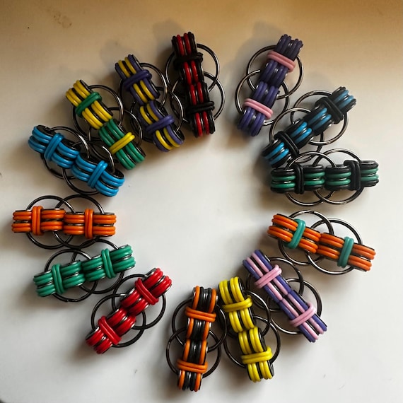 Grip Fidget Ring Toy – Bicycle Chain Flippy Fidget with Rubber O-Ring Grip | EDC Spinner Ring for Anxiety, ADHD, Focus & Stress Relief