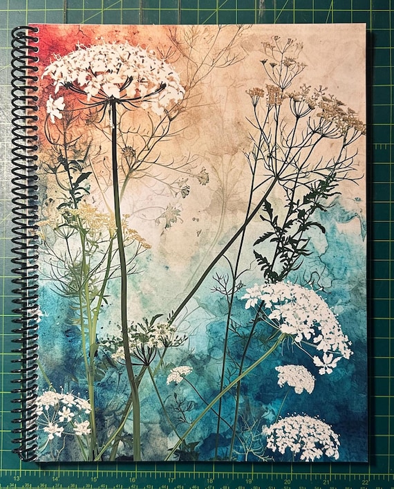 Thistle Flower Lined Notebook – Soft Cover, Spiral Bound, 60 Sheets (120 Pages), Two Sizes: 8.5×11″ & 5.5×8.5″, Surreal Botanical Journal