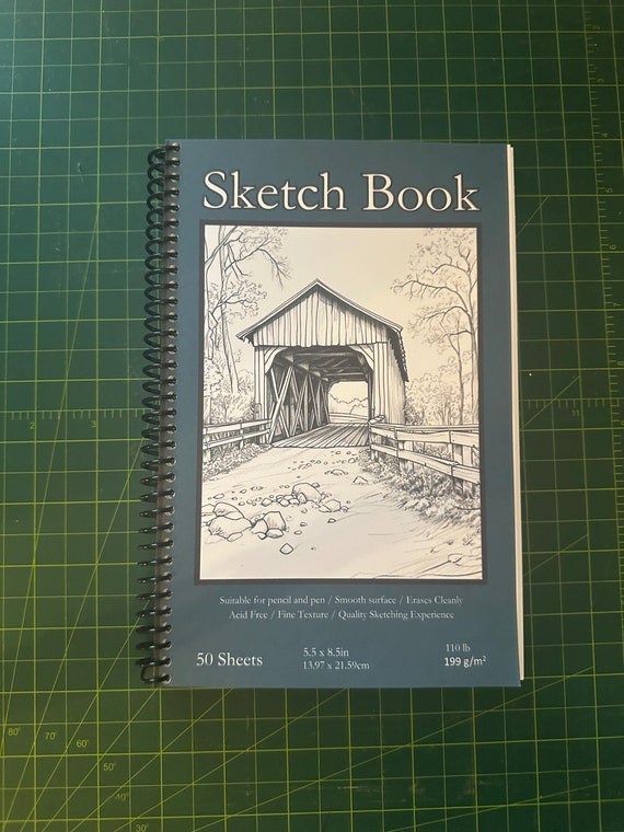 Sketchbook - 5.5x8.5in, 50 Sheets, Spiral Bound, Premium Drawing Pad, Artist Supplies, Creative Sketch Pad, Professional & Hobby Use