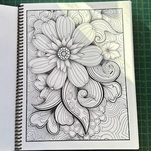 Libro para colorear para adultos con estampado floral de cachemir: diseños inspirados en la naturaleza, 50 páginas, 21,5 x 28 cm, encuadernación en espiral, alivio del estrés, atención plena artística. imagen 7