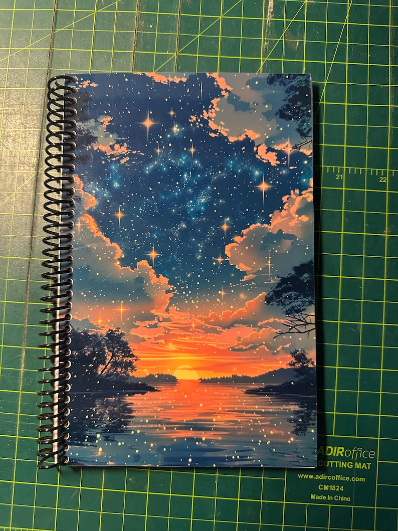 Sun & Stars Lined Notebook – Soft Cover, Spiral Bound, 60 Sheets (120 Pages), Two Sizes: 8.5×11″ and 5.5×8.5″, Writing Journal image 5