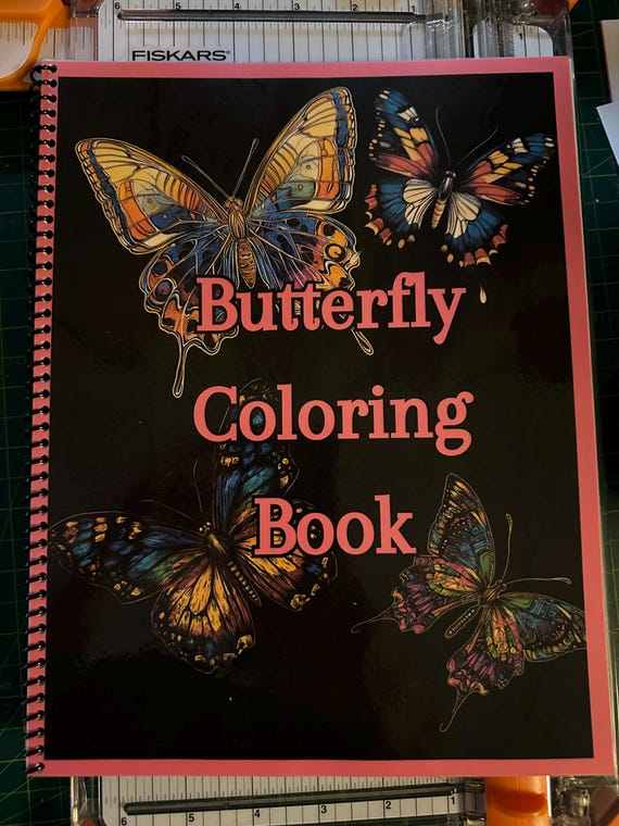 Butterfly Coloring Book - Nature-Inspired Designs, 39 Pages, 8.5x11in, Spiral Bound, Stress Relief, Artistic Mindfulness