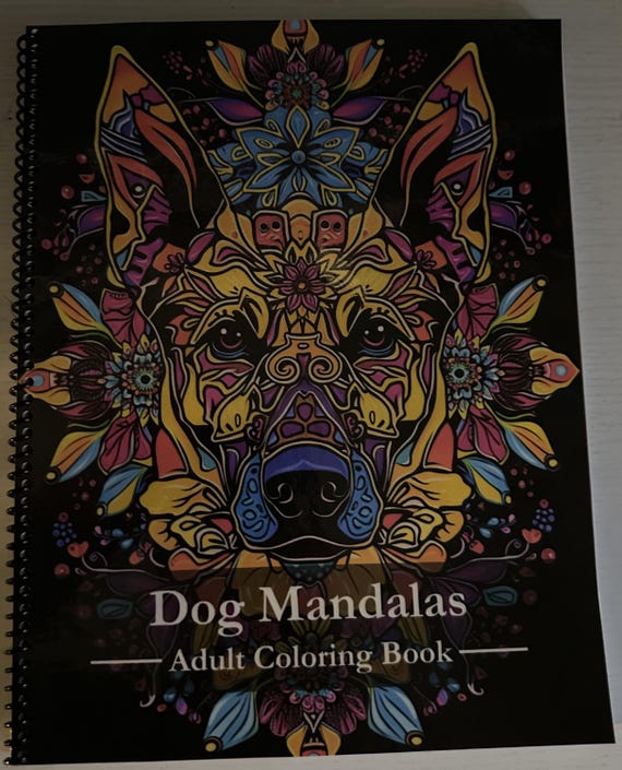 Dog Mandala Adult Coloring Book - Nature-Inspired Designs, 50 Pages, 8.5x11in, Spiral Bound, Stress Relief, Artistic Mindfulness