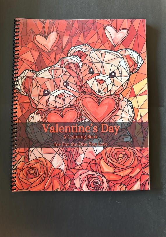 Valentine's Day Coloring Book - Romantic & Heart-Inspired Designs, 55 Pages, 8.5x11in, Spiral Bound, Stress Relief, Artistic Mindfulness