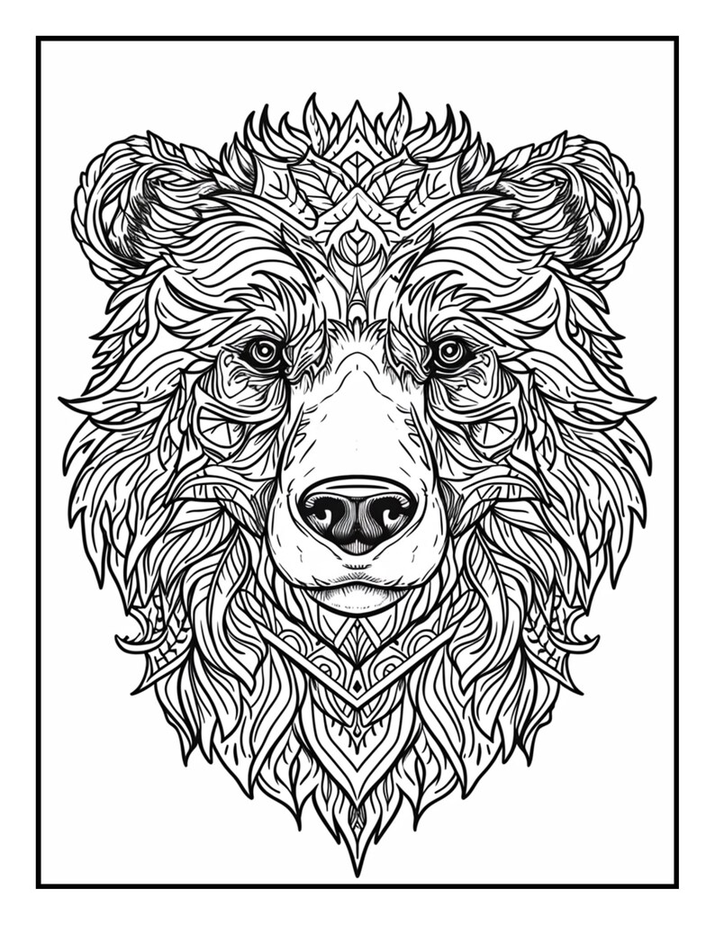 Animal Mandala Adult Coloring Book - Nature-inspired Designs, 50 Pages ...