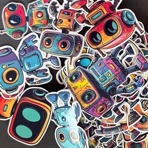 Cute Robot Sticker Pack | 45 Robot-Themed Stickers | Tech Decals | Classroom Rewards | Teacher Gifts