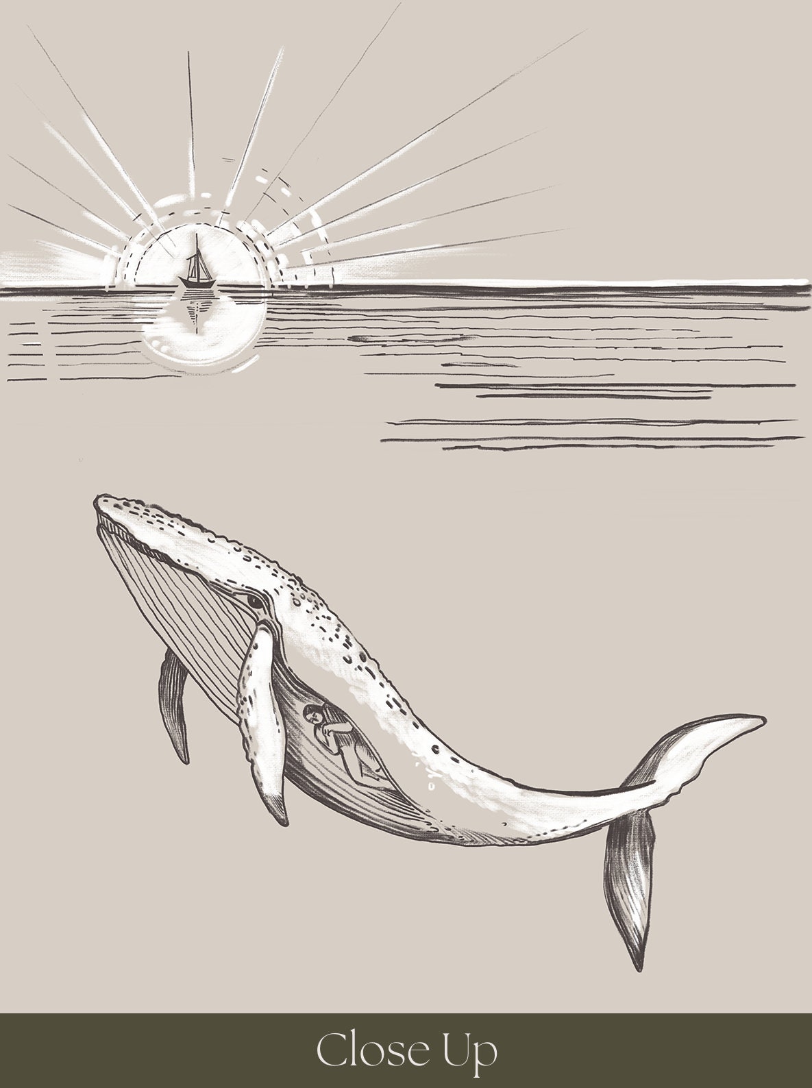 Hand-drawn Line Art: Story of Jonah and the Whale - Biblical Tale From ...