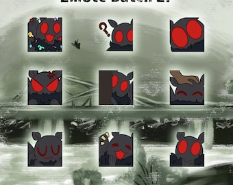 MOTHMAN EMOTES cryptid alt goth moth red-eye streaming emotes for discord youtube and twitch