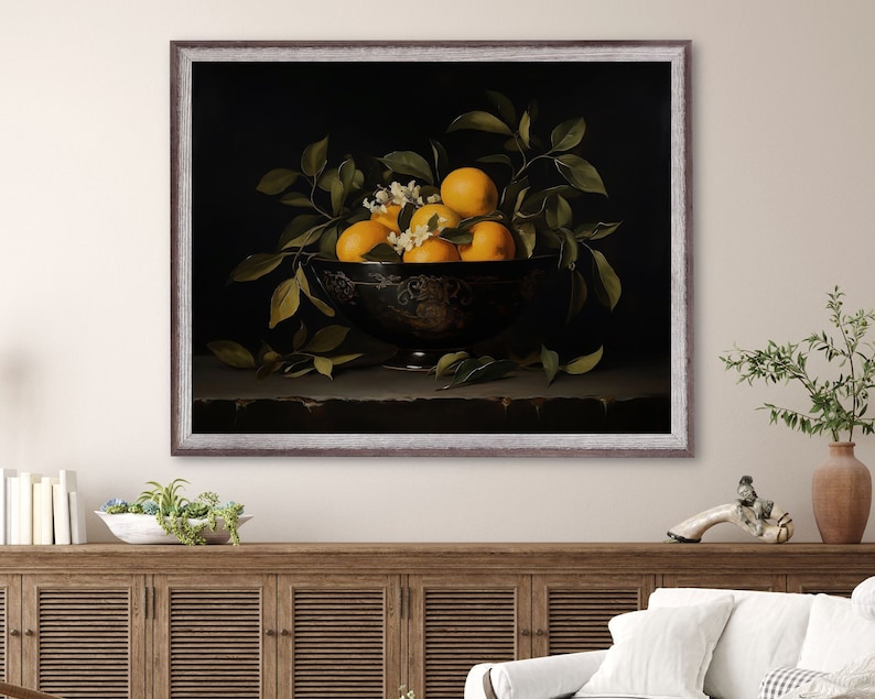 orange art print,orange oil painting,moody fruit print,kitchen wall art, vintage citrus print,fruit bowl print,fruit still life, still life painting, antique fruit prints,kitchen painting,oranges wall art,rustic farmhouse kitchen fruit print