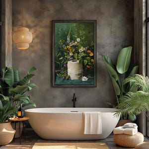 toilet paper art, bathroom wall art, bathroom wall decor, funny bathroom art, toilet wall art, bathroom wall art, botanical prints, botanical bathroom, green bathroom decor, dark bathroom decor, floral bathroom art, botanical wall art, moody wall art, cottagecore decor, dark cottagecore art, funny bathroom art, toilet painting, toilet art, moody green art, moody bathroom art, powder room art, guest bathroom art, toilet paper flowers, dark green painting, guest bath print, guest bathroom print