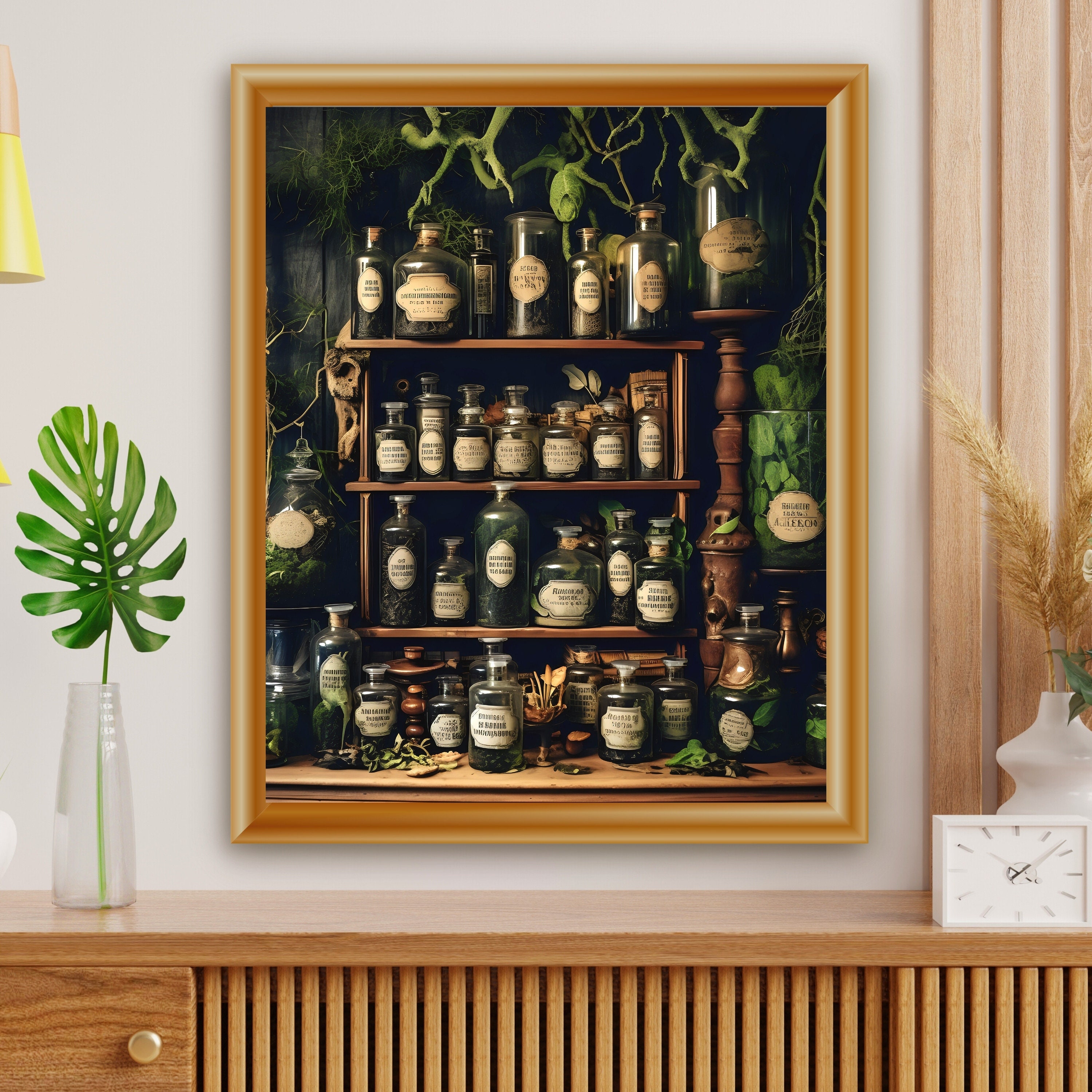 Vintage Apothecary | Dark Academia Wall Art, Witch Kitchen Decor