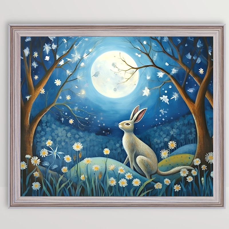 Moon Gazing Hare - Etsy UK