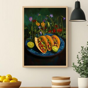 taco wall art,taco oil painting,vintage taco print,mexican food wall art,kitchen wall art,whimsical wall decor,food wall art, funny food prints,still life wall art,still life painting,bar cart decor,moody kitchen decor,moody kitchen art,dark kitchen art,kitchen wall decor,moody kitchen print,wildflowers art print,whimsical art prints,moody kitchen art,dark kitchen prints,wildflower kitchen art, cottagecore wall art,food art print,fun kitchen art,dinner wall art,dining wall art,foodie wall art