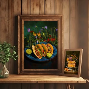 taco wall art,taco oil painting,vintage taco print,mexican food wall art,kitchen wall art,whimsical wall decor,food wall art, funny food prints,still life wall art,still life painting,bar cart decor,moody kitchen decor,moody kitchen art,dark kitchen art,kitchen wall decor,moody kitchen print,wildflowers art print,whimsical art prints,moody kitchen art,dark kitchen prints,wildflower kitchen art, cottagecore wall art,food art print,fun kitchen art,dinner wall art,dining wall art,foodie wall art