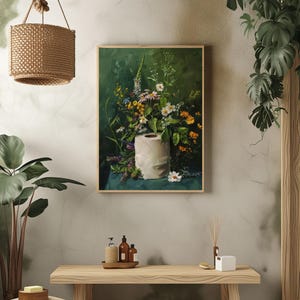 toilet paper art, bathroom wall art, bathroom wall decor, funny bathroom art, toilet wall art, bathroom wall art, botanical prints, botanical bathroom, green bathroom decor, dark bathroom decor, floral bathroom art, botanical wall art, moody wall art, cottagecore decor, dark cottagecore art, funny bathroom art, toilet painting, toilet art, moody green art, moody bathroom art, powder room art, guest bathroom art, toilet paper flowers, dark green painting, guest bath print, guest bathroom print