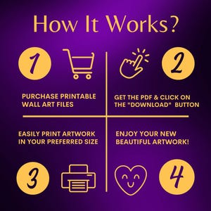 how to download your printable digital art file - download, print guide