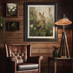 bunny art print,easter wall art,rabbit oil painting,bunny painting,rustic wall art, cottagecore decor,spring wall art,easter art print,vintage rabbit print,countryside poster,rustic country decor,farmhouse wall decor,nature prints,hare wall art