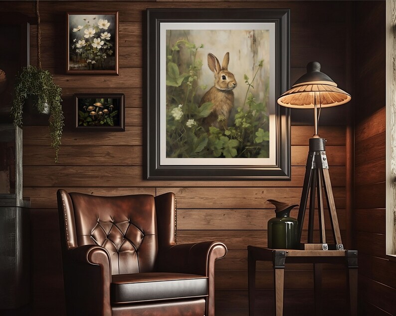 bunny art print,easter wall art,rabbit oil painting,bunny painting,rustic wall art, cottagecore decor,spring wall art,easter art print,vintage rabbit print,countryside poster,rustic country decor,farmhouse wall decor,nature prints,hare wall art