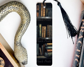 Victorian Bookshelf Bookmark With Tassel, Book Lover Gifts, Spooky Decor, Dark Academia, Haunting Ghost, Halloween Decor
