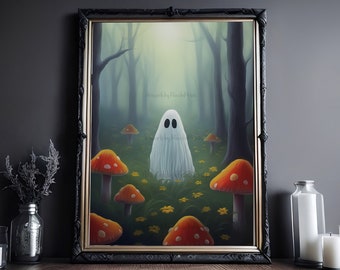 Ghost Holding A Candle, Vintage Poster, Art Poster Print, Dark Academia ...