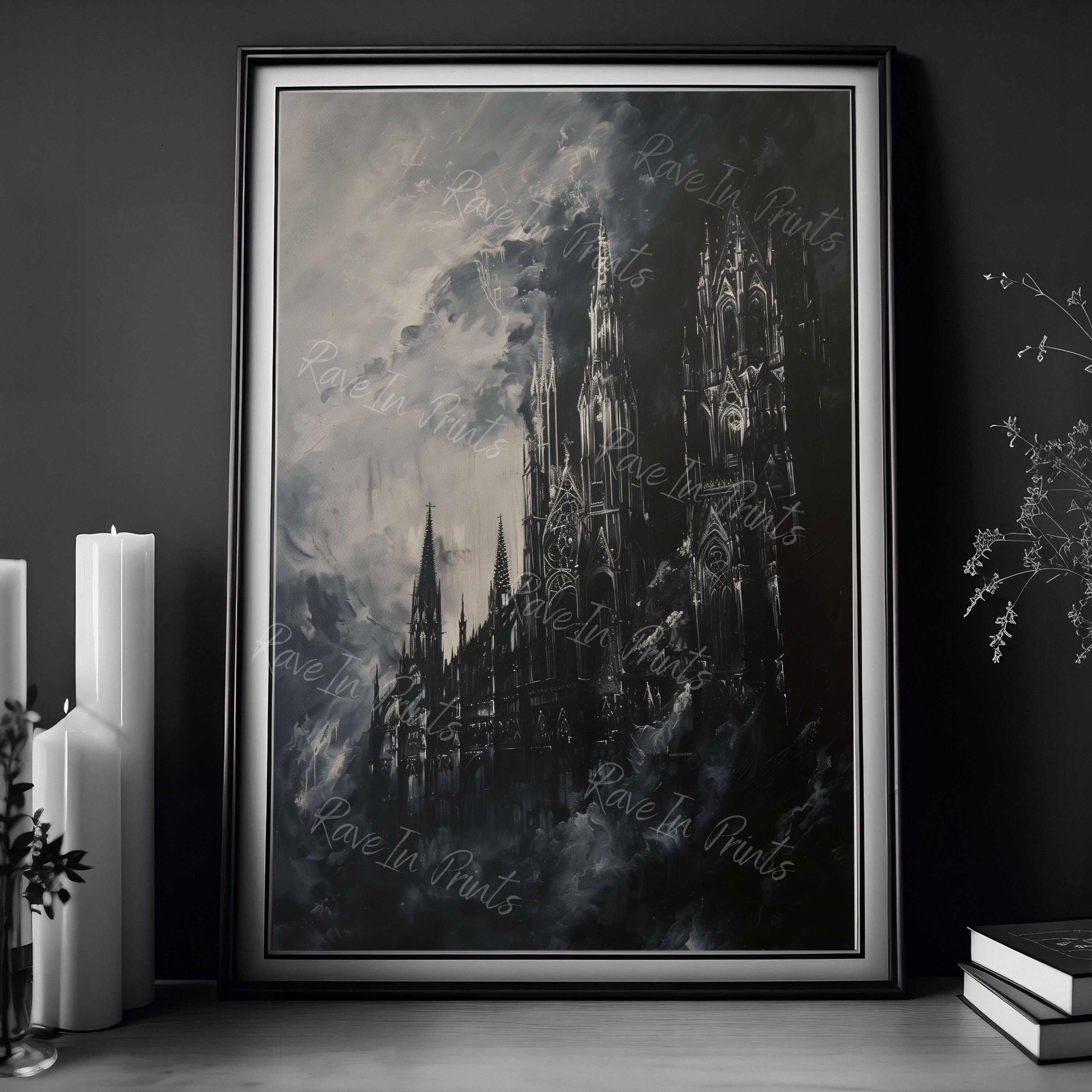 Gothic Cathedral Print, Vintage Poster, Art Poster Print, Dark Academia ...