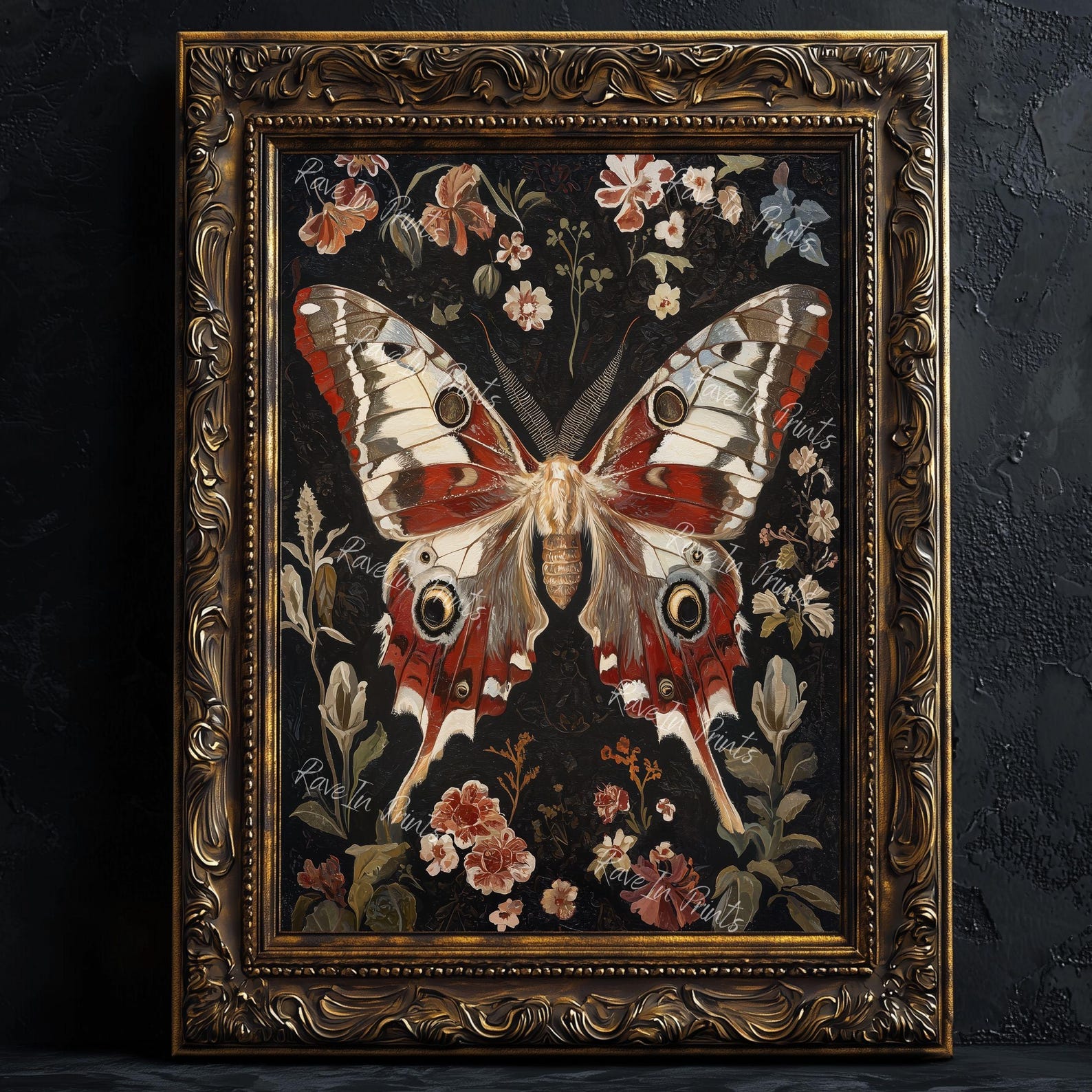 Dark Academia Moth Art Print, Insect Wall Art, Gothic Nature ...