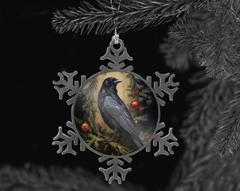 Gothic Raven Christmas Ornament, Vintage Christmas Decor, Gothic Christmas, Creepmas Decor, Dark Academia, Haunting Ghost