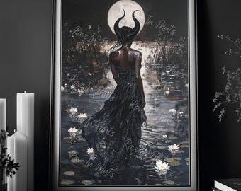 Witch By The Water, Witch Decor, Vintage Poster, Art Poster Print, Dark Academia, Gothic Victorian