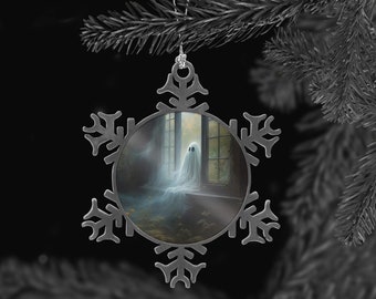 Ghost In The Window, Vintage Christmas Decor, Gothic Christmas, Creepmas Decor, Dark Academia, Haunting Ghost