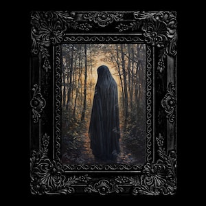 Figure In The Forest Print, Gothic Occult Poster, Witchcraft Print, Gothic Home Decor, Witchy Prints, Edgy Art
