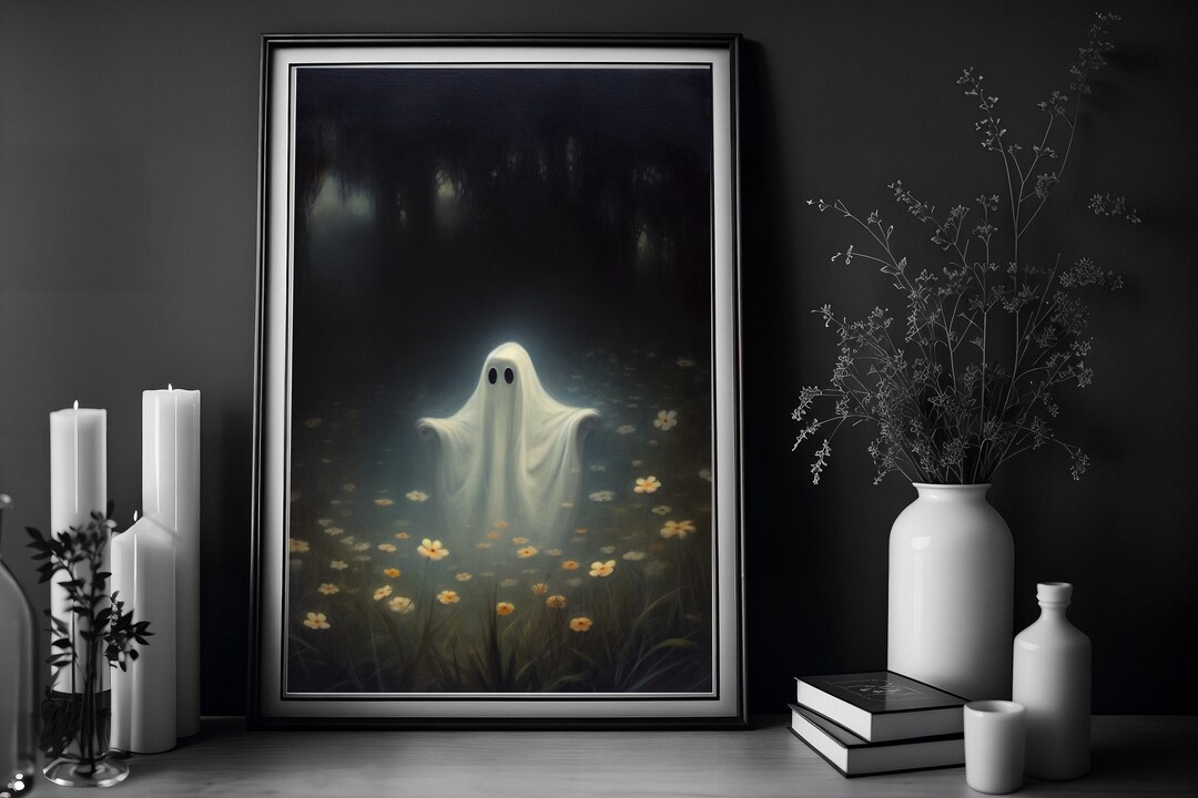 Ghost Dancing With Flowers, Vintage Poster, Art Poster Print, Dark ...