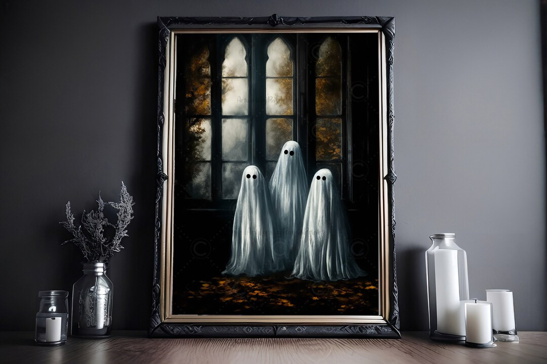 Ghost Family Print, Vintage Poster, Art Poster Print, Dark Academia ...