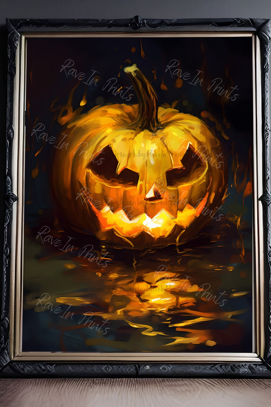 Jack O Lantern Print, Halloween Print, Vintage Poster, Art Poster Print ...