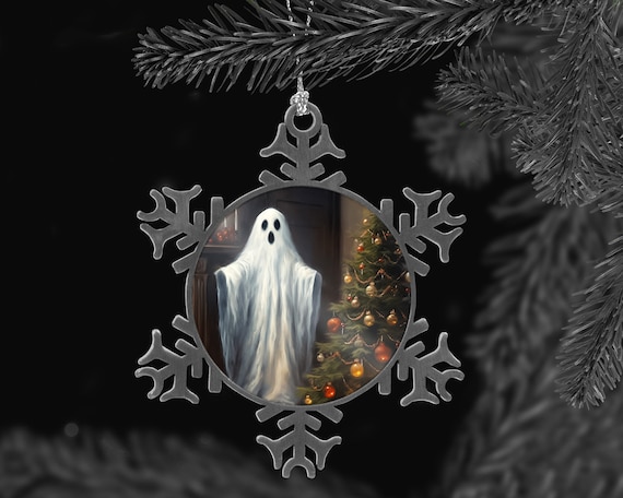 Ghost With Christmas Tree Ornament, Vintage Christmas Decor, Gothic  Christmas, Creepmas Decor, Dark Academia, Haunting Ghost - Etsy