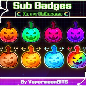 Halloween Kürbis Badges für Twitch, Discord und Gaming • Spooky | Twitch Tasche | Gruselig | Kürbis Emote | Discord Rollen