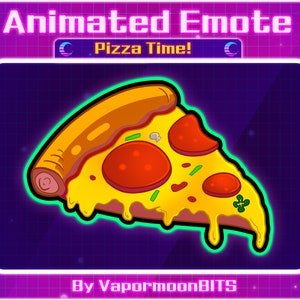 Tasty Animated Pizza Emote for Twitch, Discord, and Streaming • Emote for Streamer | Yellow | Static