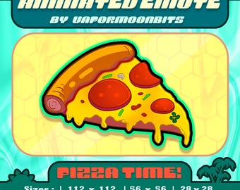 Tasty Animated Pizza Emote for Twitch, Discord, and Streaming • Emote for Streamer | Yellow | Static