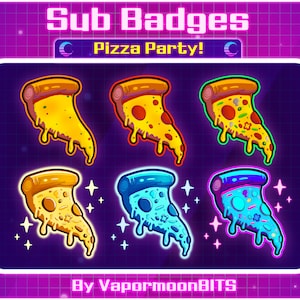 Delicious Pizza Sub Badges for Twitch, Discord, and Streaming • Bit Badges | Food | Twitch Emotes | Roles
