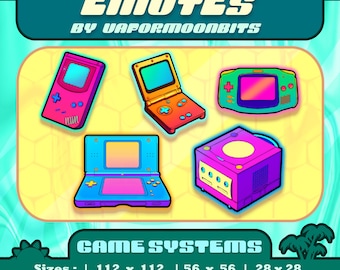 Retro Game Console Emotes for Twitch, Discord, and Streaming • Video Game Badges | Twitch Roles | Vaporwave