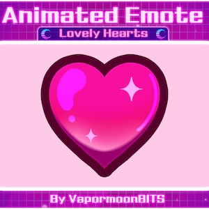 Animated Heart Emote for Twitch,Discord, and Streaming • Pink | Valentines Emote | Cute