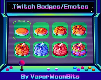 Pixel Art Pancake Emote and Sub Badges for Twitch, Discord, and Streaming