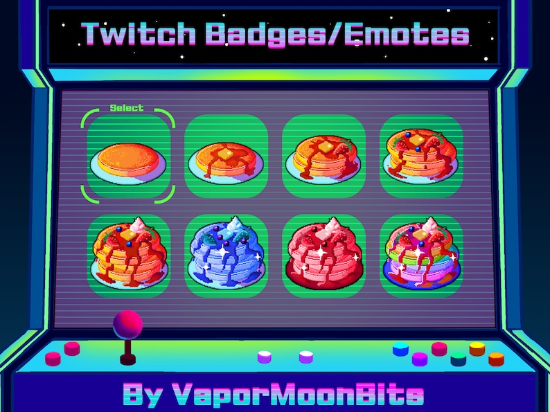 Pixel Art Pancake Emote and Sub Badges for Twitch, Discord, and