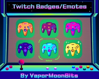 Pixel Art Game Controller Emote and Sub Badges for Twitch, Discord, and Streaming • 90's | Y2K | Bit Badges | Discord Role | Cool Emotes