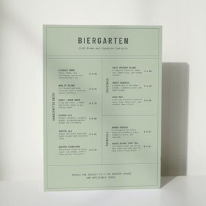 Typograficzny szablon menu baru | Edytowalne menu | Lista drinków | Menu baru | Otwarty bar | Menu drinków | Menu restauracji | Natychmiastowe pobranie