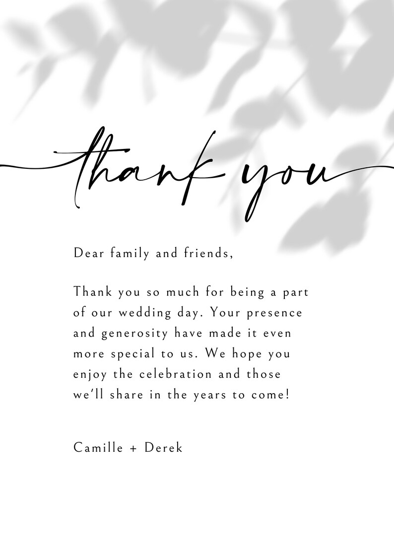 Modern Photo Thank You Card Template Editable Thank You Card Floral