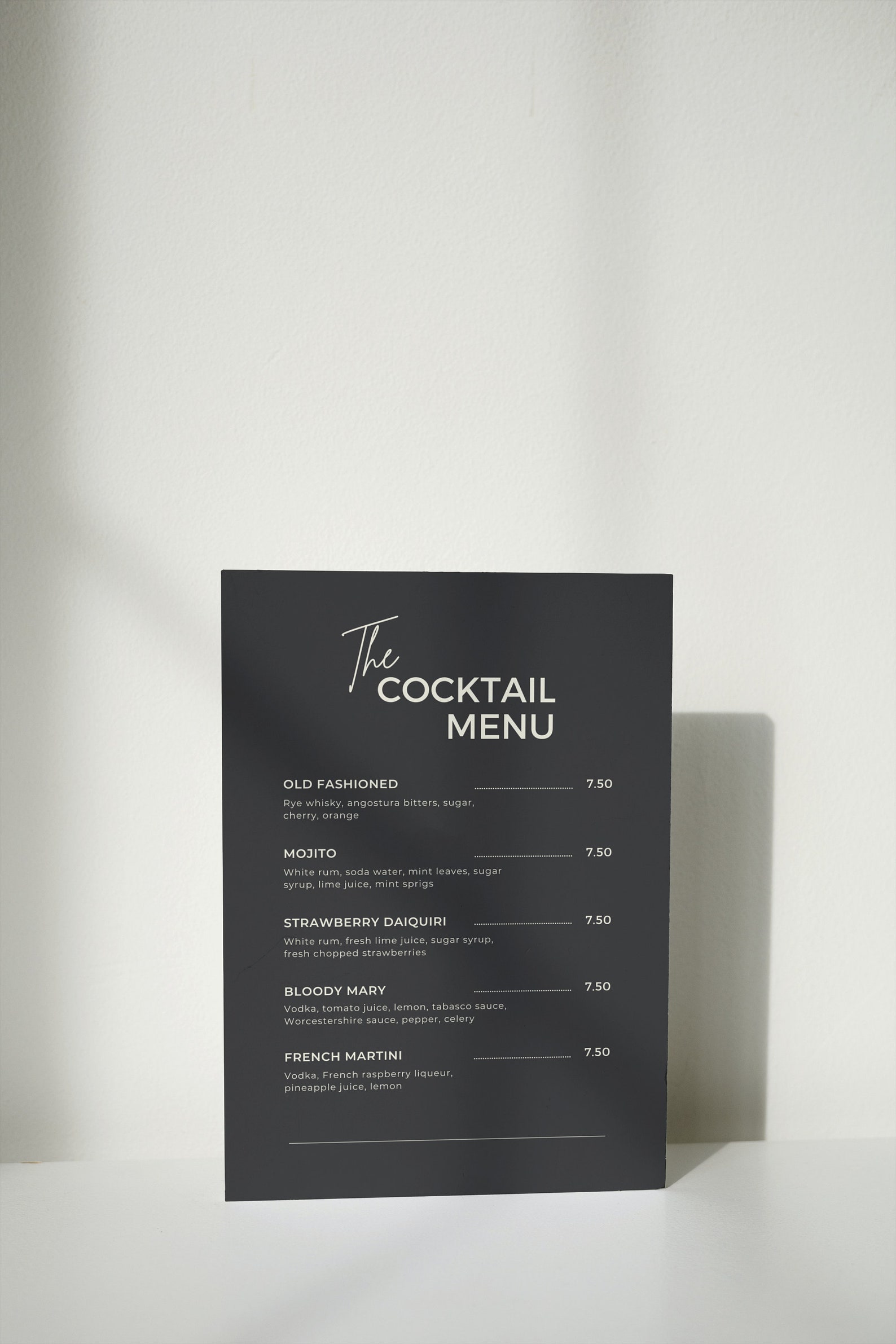 The Cocktail Menu Template | Editable Menu | Modern | Drinks List | Bar ...
