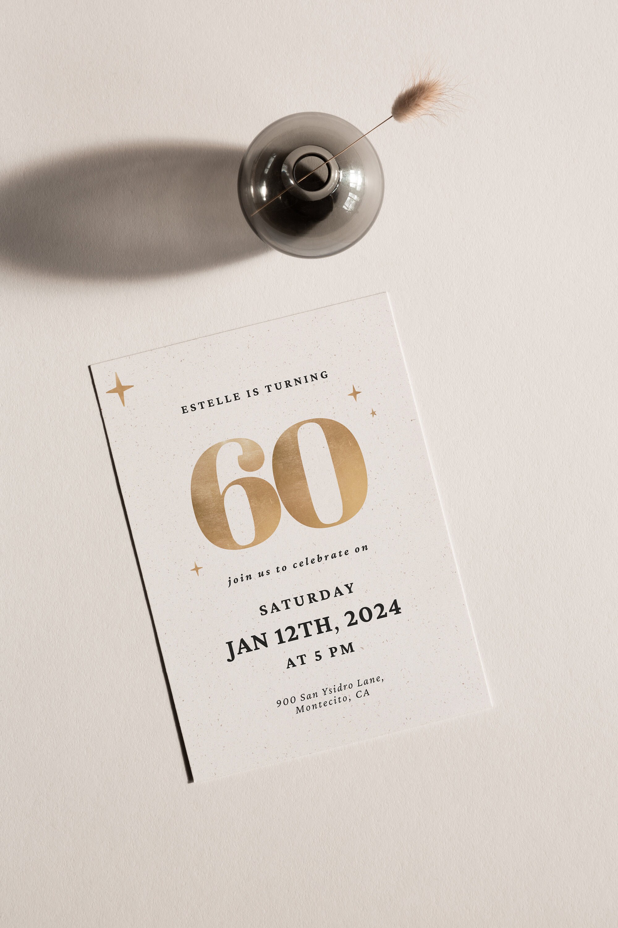 Gold Birthday Invitation Template Editable Birthday Party Invitation