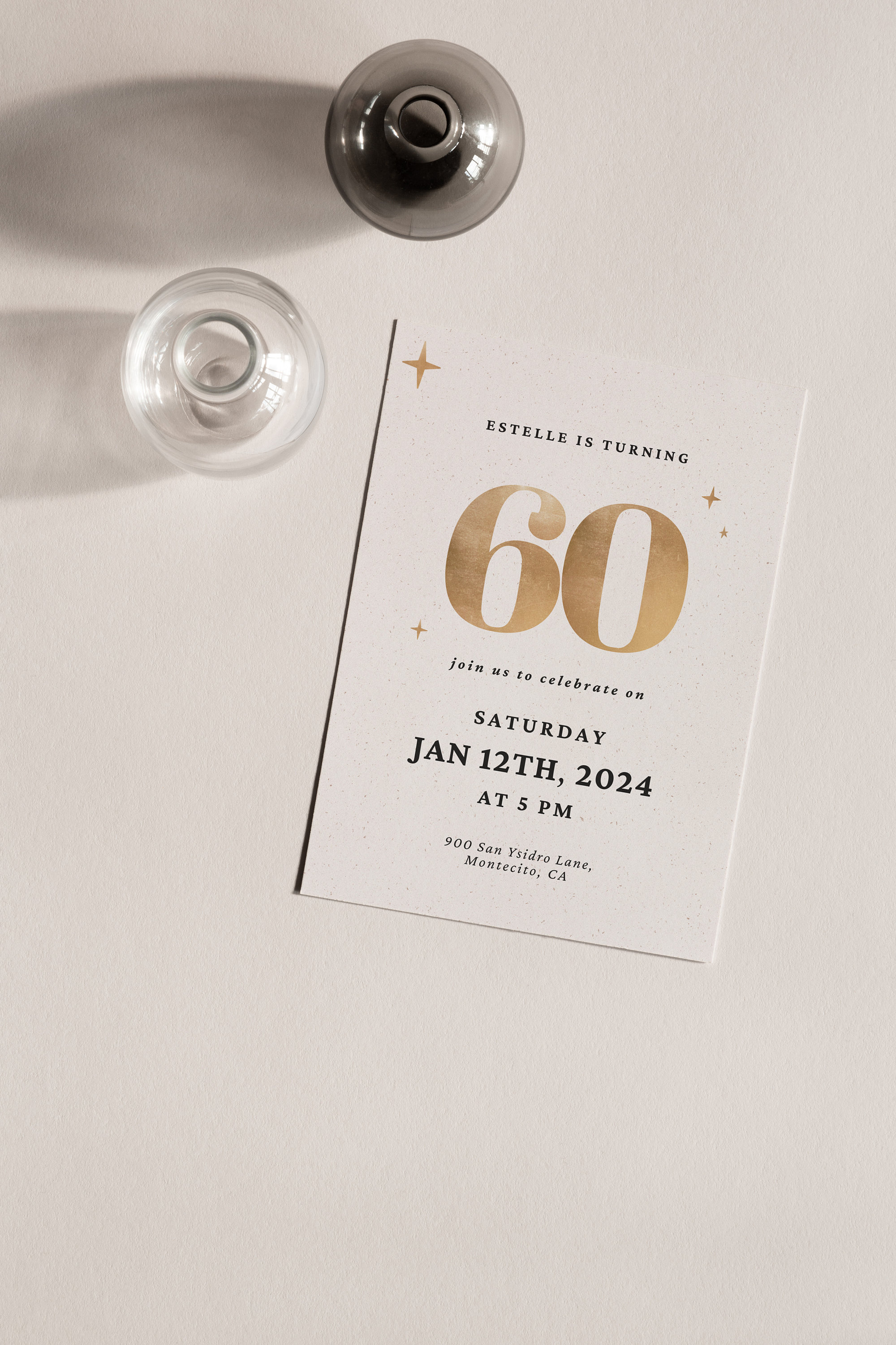 Gold Birthday Invitation Template Editable Birthday Party Invitation