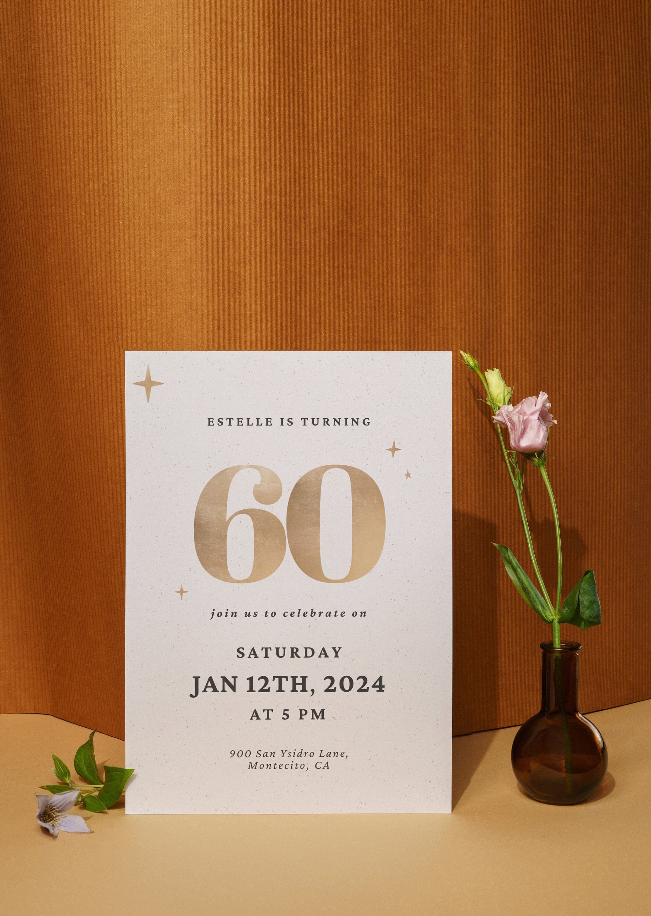 Gold Birthday Invitation Template Editable Birthday Party Invitation