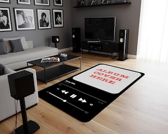 Personalized Music Rug, Your Album Rug, Mussic Area Rug, Favorite Music Rug, Playing Music Rug, Gift for Music Lovers